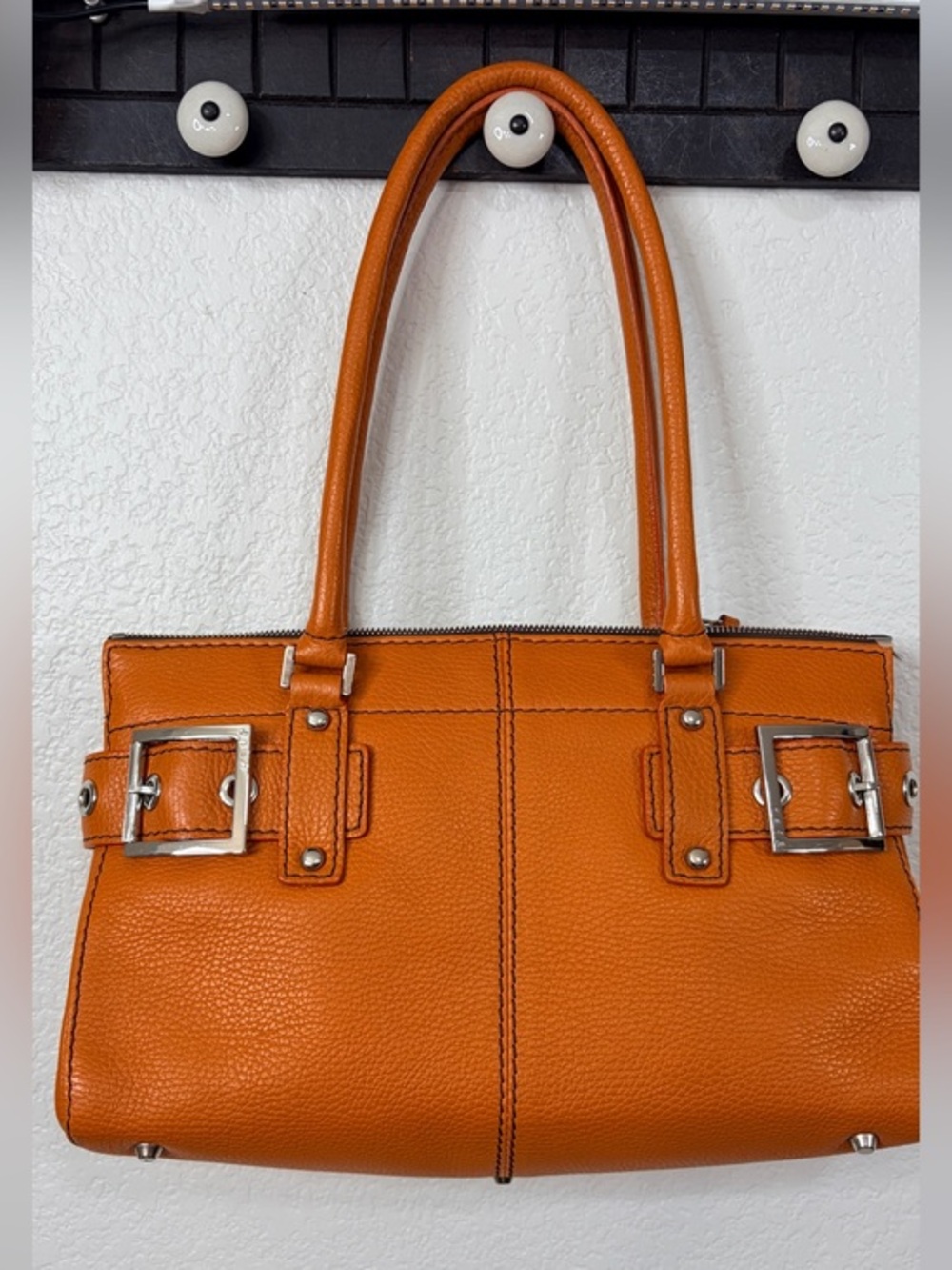 RAFE New York Orange Women's Leather Satchel Bag Purse - EUC